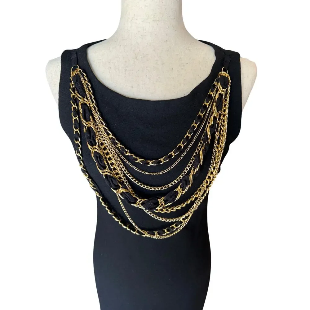 Tory Burch 100% wool dress with gold chain - size XS - OE